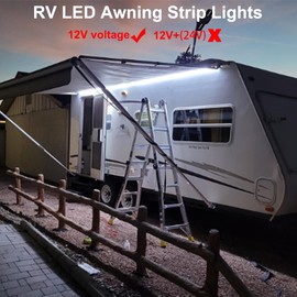 TEKSHINNY RV Underglow Led Light Kit, 12V 16.4FT RV Awning LED Light Strip, Waterproof Exterior Underbody Lighting for Camper Motorhome Travel Trailer Concession Stands Food Trucks, White