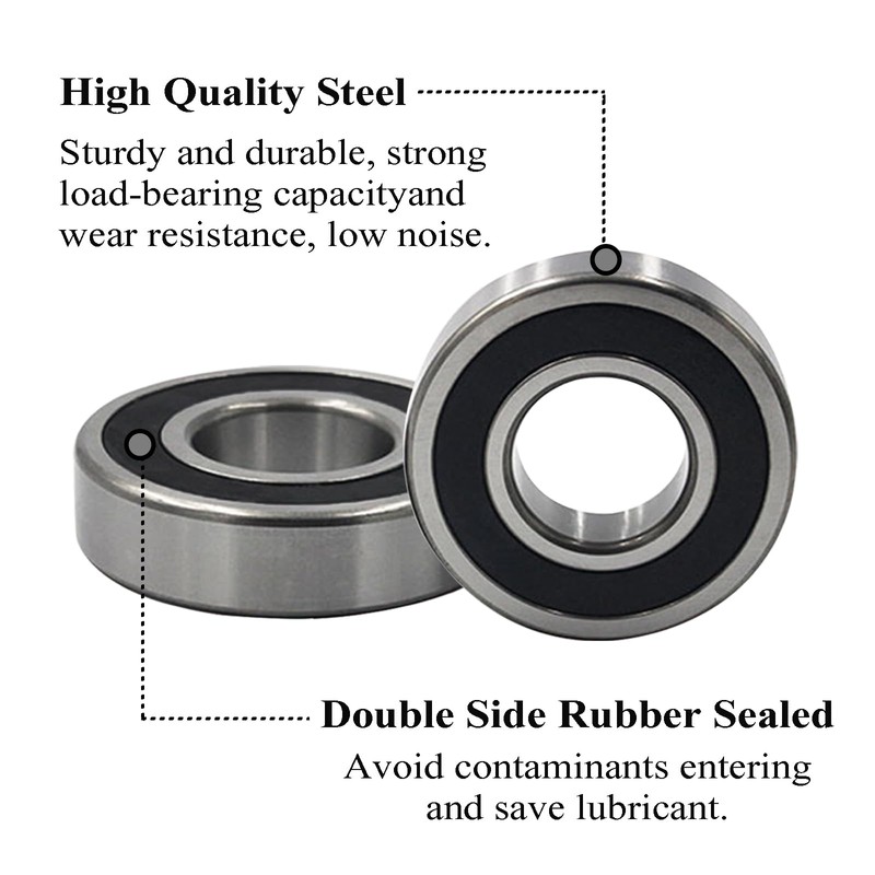 AcbbMNS 10 Pack 6203-2RS Ball Bearing 17x40x12mm Rubber Sealed Ball
