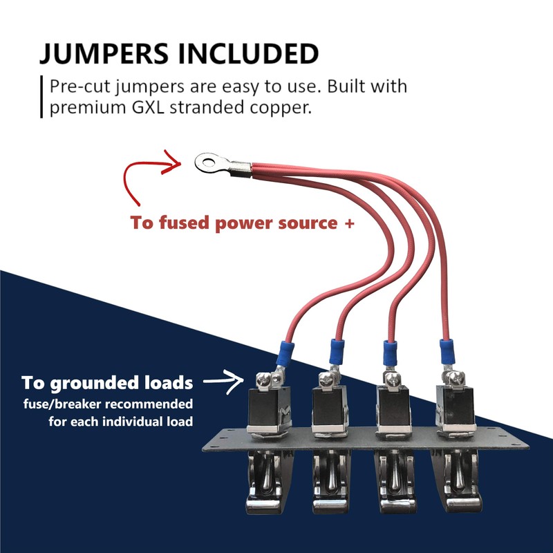 MGI SpeedWare 4 Gang Metal Toggle Switch Panel, Safety Flip