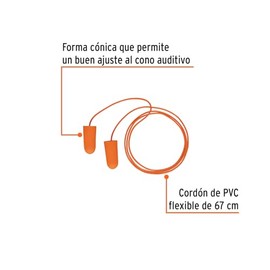 Truper TAC, Tapón auditivo de espuma de poliuretano