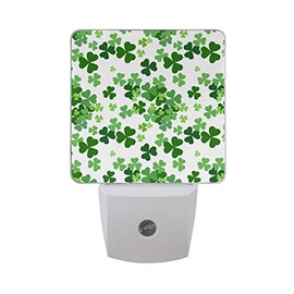 Plug in Night Light Lamp Lucky Clover Shamrocks Dusk to Dawn Sensor LED Nightlight Smart Automatically Lights Bedroom, Bathroom, Kitchen, Hallway, Stairs, Energy