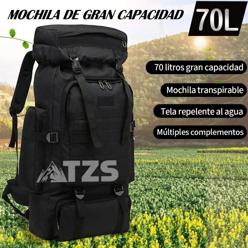 Mochila Táctica Militar 70l Campismo Senderismo Multifuncion