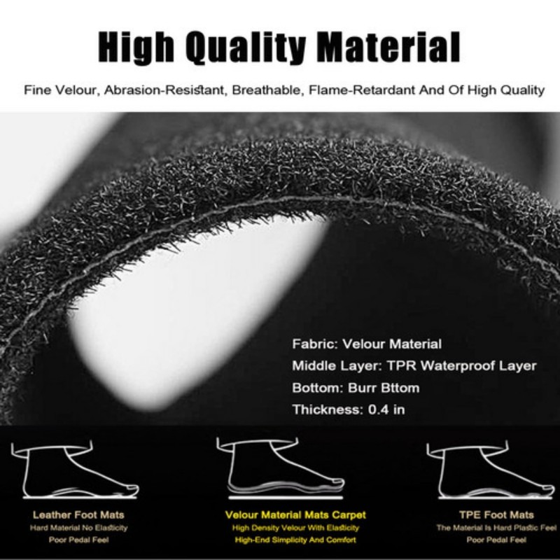 GXARTS 4 PCS Both Front and Rear Velour Replacement Floor