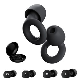 Ear Plugs for Sleeping, Ear Plugs for Noise Reduction, Super Soft Comfortable Earplugs for Sleeping with Storage Box for Deep Sleep, Travel XS/S/M/L (Black)