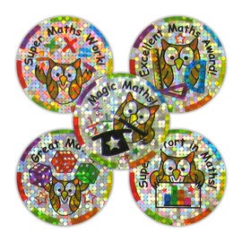 SuperStickers Maths Sparkling Variety Pack Stickers (Pack of 125 x 28mm Stickers), DMS12590