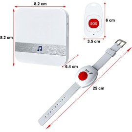 ALEENFOON House Wireless Mobile Alarm Emergency Call Button Emergency Button for Seniors Plug-in Version Home Emergency Call Panic Alarm Wireless Alarm for Care-Required, Patient Elderly Man (2 to 1)