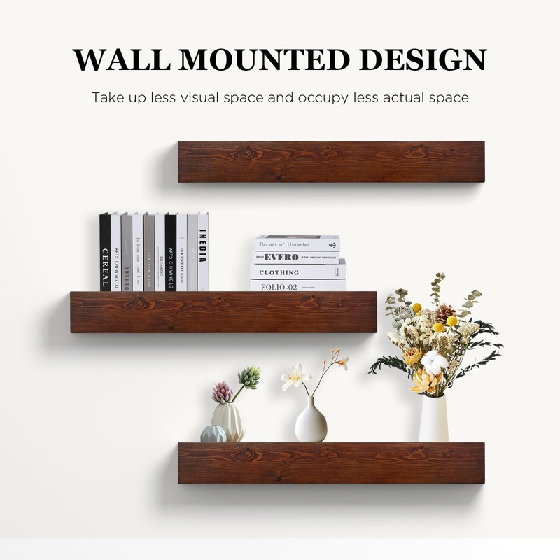 LDB_BUILDING 84" Solid Wood Fireplace Mantel, 6" Thick Rustic Floating