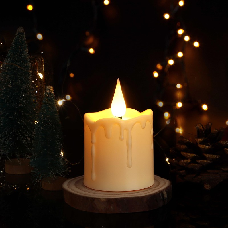FREEPOWER Rechargeable Flameless LED Votive Candles with Timer Remote -