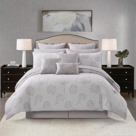 Stratford Park 13 Piece Grey Comforter Set, Cozy & Warm, Queen Size, Girls Bedding, All Season Bedding Set, Unique Pattern, Matching Decorative Pillows, Pillow Sham