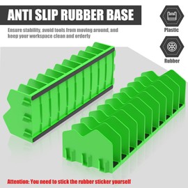 Plier Organizer Rack with Nonslip Rubber Base 10 Slots Plier Rack Space Saving Organizer Plastic Pliers Cutters for Tool Box Drawer(green)
