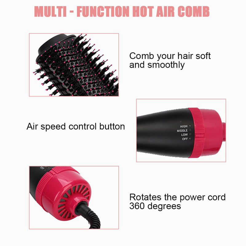 MultiFunctional Hair Dryer Blowing Comb Adjustable Hair Straightening Curler Styling