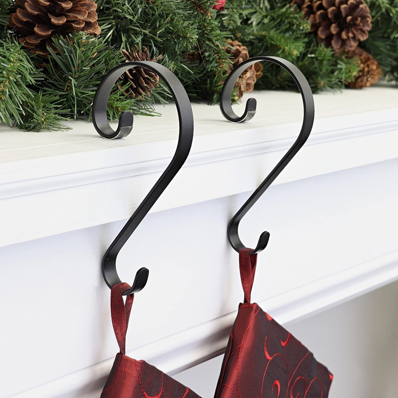 Stocking Scrolls® Stocking Hanger- 2 Pack (Matte Black) - fits