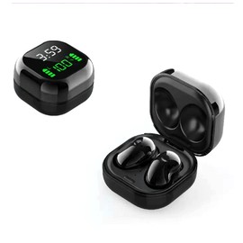 Acuvar Fully Wireless Bluetooth 5.1 Rechargeable iPX4 Waterproof Sweatproof Earbud Headphones with Microphone, Micro USB LCD Clock Charging Case Surround Stereo Bass and Noise Cancelling Calls (Black)