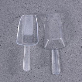 Clear Plastic Multi-Purpose Scoops for Weddings-Candy Buffets, Ice Cream, Coffee, Protein Powders - 4.5in Mini Shovel Style for Sugar, Flour,Grains,Tea - Perfect for Kitchen,Parties,and Dessert Tables