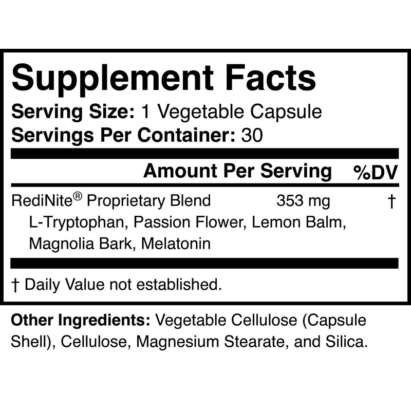 RediNite - Natural Sleep Aid Supplement - Non-GMO, Vegan