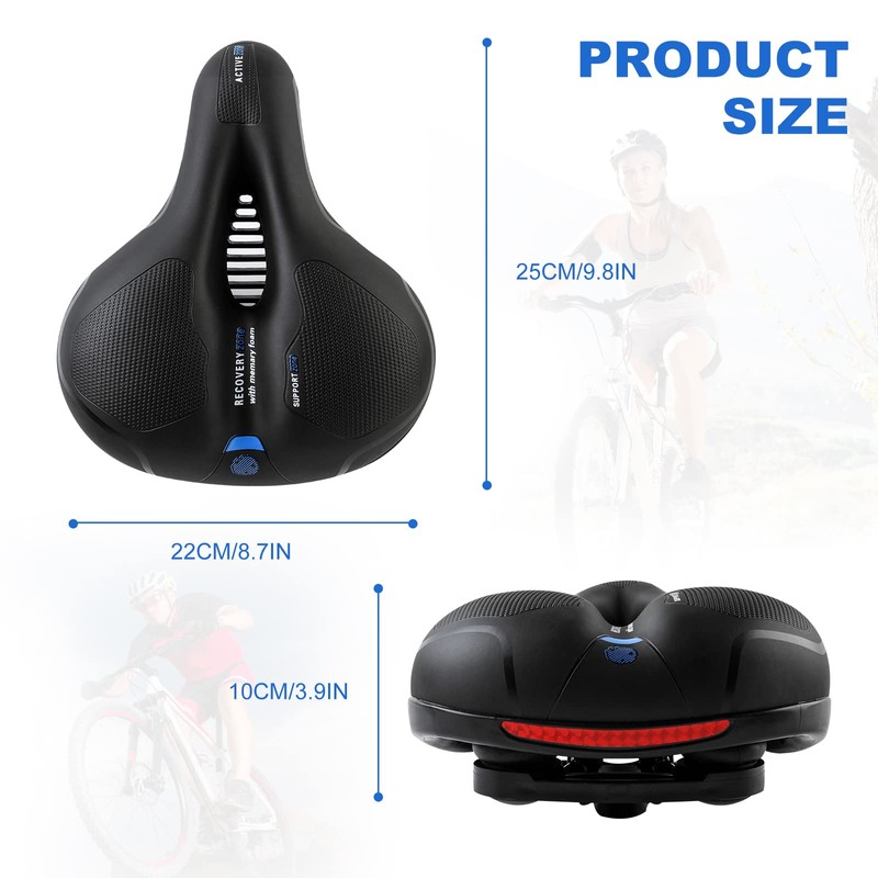 OSIGEI Bicycle Saddle, Gel Bicycle Seat, Wide, Soft, Comfortable Breathable