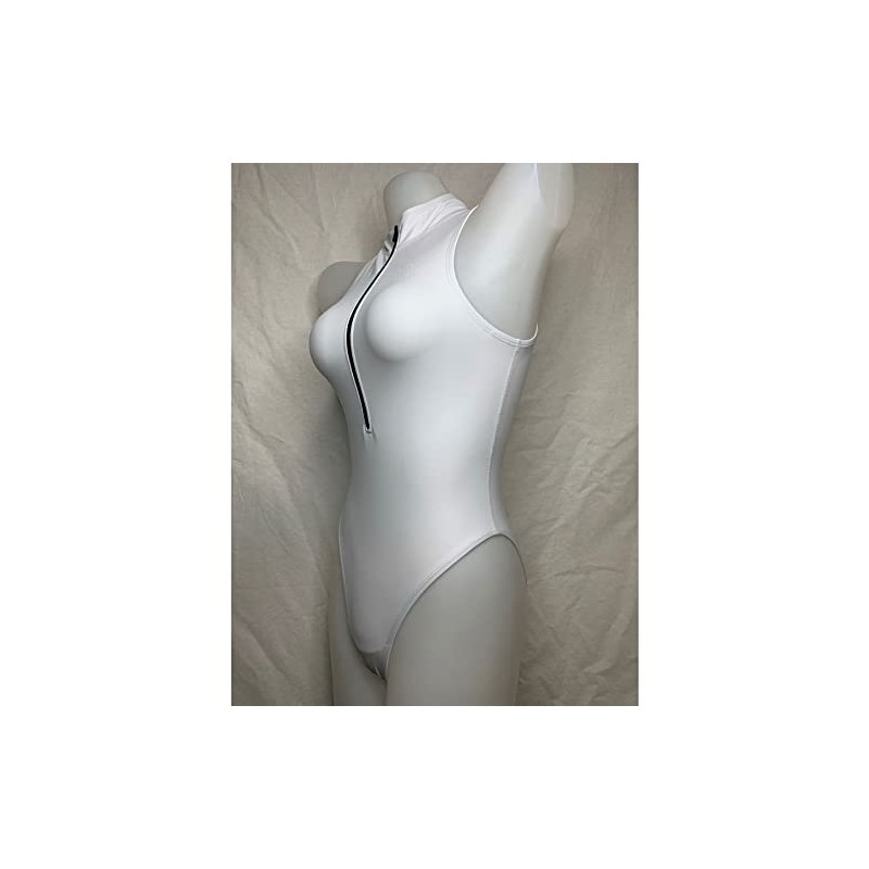 SWIMHXBY Women's 203 White PU Material Water Polo, Front Zip,