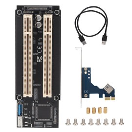 PCI E to Dual PCI Card Plug and Play PCB Material Blue LED Dual PCI Expansion Card for WIN