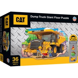 MasterPieces Floor Puzzle - Jumbo Size 36 Piece Jigsaw Puzzle for Kids - Caterpillar Dump Truck Tractor - 3ftx2ft