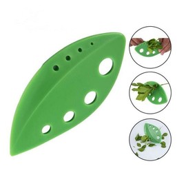 Herb Stripper 8 holes, Green leaf Hard Plastic, 2-1 design, Stripping Tool, Kale Razor, Peeler for Kale, Chard, Collard Greens, Thyme, Basil, Rosemary (1 pack)(1, green)(2.2inx4.8in)