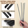 1000 Disposable Black Plastic Drinking Straws, 10 inches Long, Individually