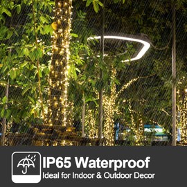 Bollengold Fairy Lights Plug in, 500LED String Lights 8 Lighting Modes with Remote Timer Control for Bedroom Wedding Indoor Bedroom Party Christmas Decorations (Warm White)