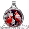 Fashion Jewelry Special RED CARDINALS FLOWER Charm Pendant On 925
