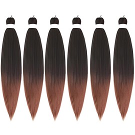 Pre Stretched Braiding Hair Extensions 26 Inch 6 Packs/lot Phoenixfly Heat Resistant Fiber Crochet Hair for Box Braids Senegal Twist Hair Extensions(26 Inch,T30)