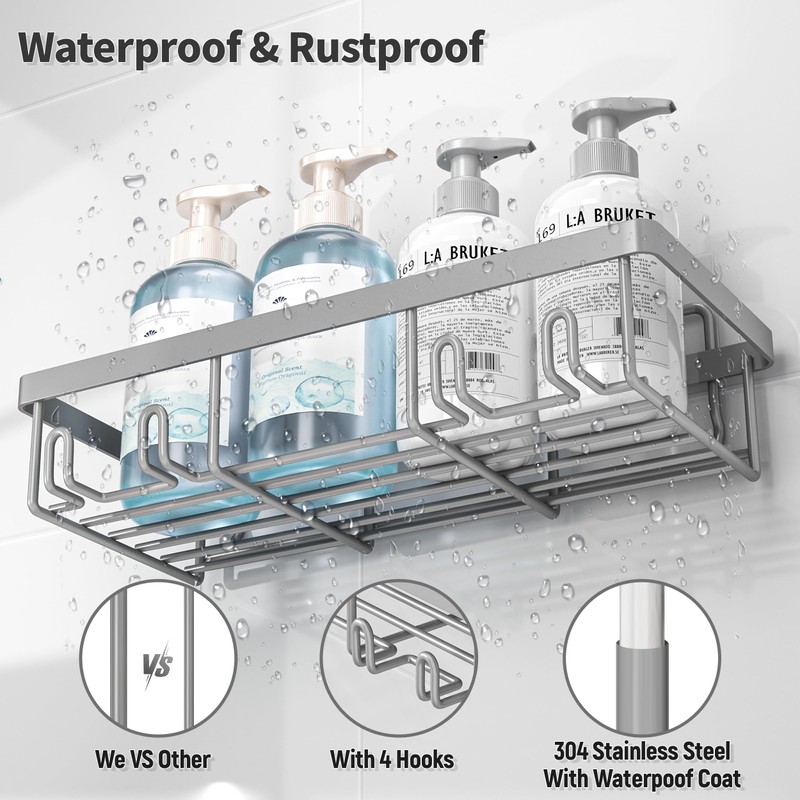 Liuoud 5 Pack Shower Caddy Organizer Rack Shelf for Inside