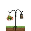 60 Inch Double Shepherds Hook for Outdoor with 5 Prong