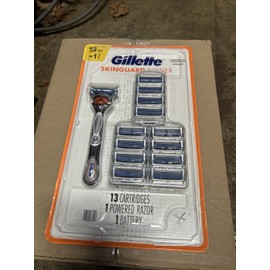 Gillette Skinguard Power 13 Cartridges, 1 Powered Razor w/ battery