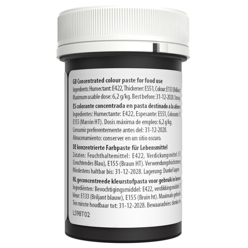 Sugarflair Spectral Dark Brown Lebensmittelfarbe Paste, hochkonzentrierte Lebensmittelfarbe für Buttercreme,