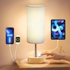 KPQ Bedside Lamp Touch Control Table Lamp with USB A+C