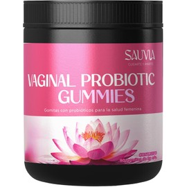 Sauvia Vaginal Probiotic Soft Gummies, Gomitas Suaves con Probióticos para la Salud Femenina Sabor Frutos Rojos, 90 Gomitas de 3g, Vegan & Sugar Free