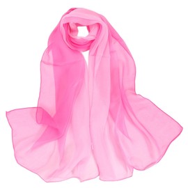 Traziewell Pink Scarf for Women UK Lovely Plain Soft Long Sheer Chiffon Scarfs Soft Fabric Neck Wrap Ladies Scarves 2512
