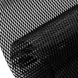 AggAuto Universal 40"x13" Car Grill Mesh - Aluminum Alloy Automotive Grille Insert Bumper 5x10mm Rhombic Hole, One of the Most Multifunctional Shape Grids 100x33cm Black