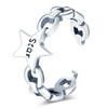 VIKILEE Women's Rings S925 Sterling Silver Rings with Letter "Star"