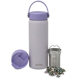 MIRA - Infusor de té térmico de 18 onzas, botella de viaje de acero inoxidable con colador extraíble para té de hojas sueltas, con aislamiento en frío y caliente, color jaspeado