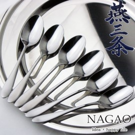 Nagao Tsubamesanjo Teaspoon, 5 Bottles + 1 Bottle, 5.3 inches (13.5 cm), 18-0 Stainless Steel, Made in Japan