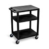 FSE 373-WT34 34"H AV Cart - Three Shelves - Black