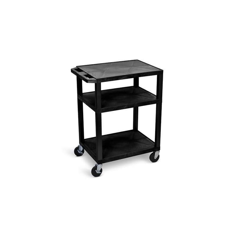 FSE 373-WT34 34"H AV Cart - Three Shelves - Black