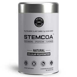 Stemcoa NCR1 - Natural Cellular Renewal & Rejuvenation, Milk Chocolate Flavor, Hydrolyzed Bovine Collagen Powder with Cocoa & Resveratrol, Non-GMO, Gluten Free & Keto Diets
