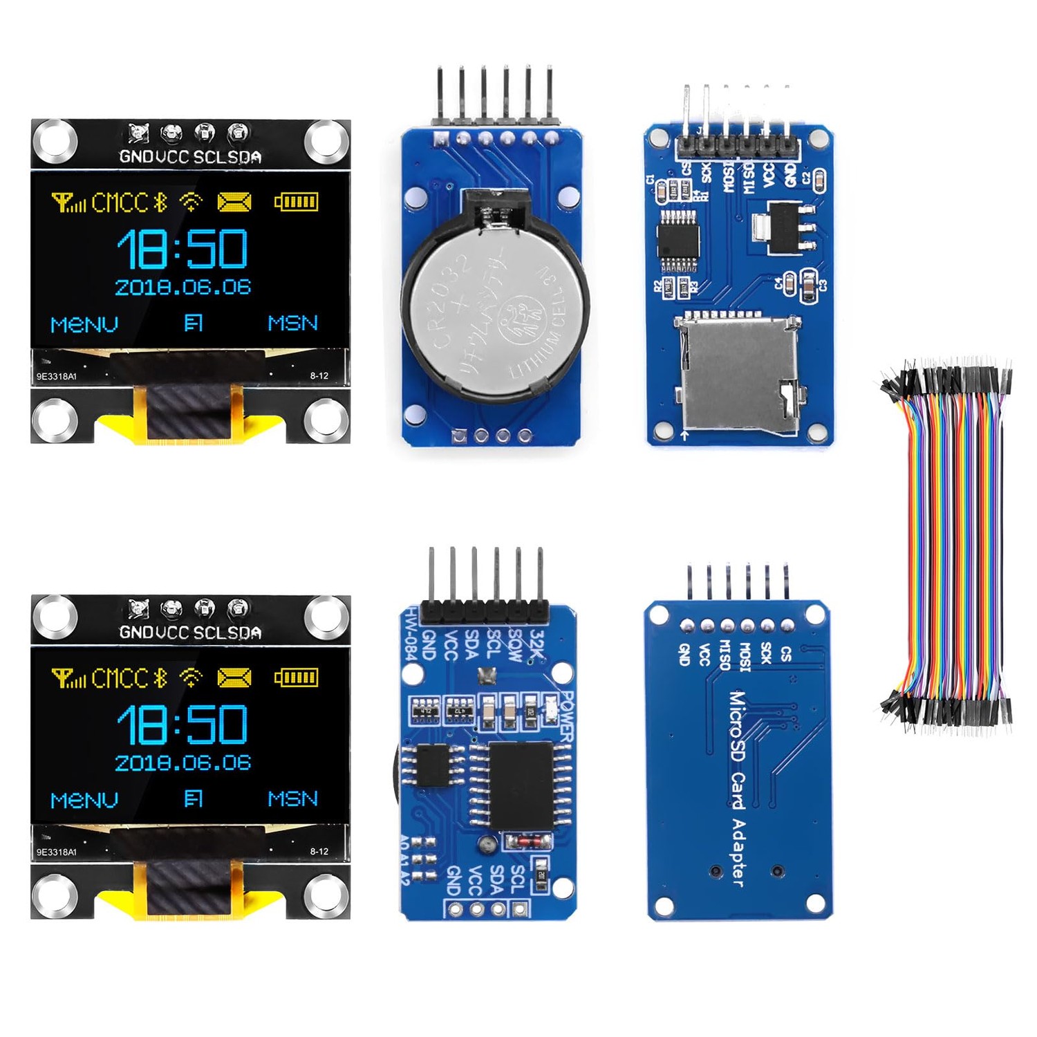 APKLVSR Real-Time Clock RTC Module AT24C32 IIC + Micro SD Mini TF Card ...