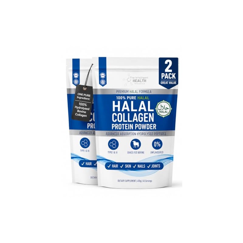 Collagen Powder, Hydrolysed Bovine Peptides, Unflavoured, 450g Halal Pack 2
