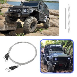 SG Store 2 Sets RC Car Steel Rope Kits Compatible with Trx4 Axial Scx10 D90 D110 1/10 Crawler Remote Control Car Protection Rope and Fixing Clip Metal