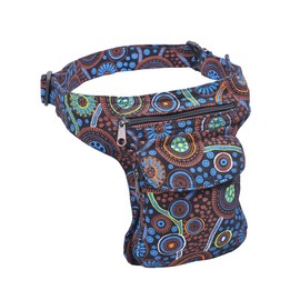 The Collection Royal Handmade Festival Waistpack Boho Hippie Waist Bag Hip Bum Running Belt Fanny Pack Travel Utility Belt (Blk+Mul)