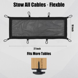 Cable Management Mesh Net Under Desk 26x10inch, Wire Mesh Cable Management Under Desk Cable Organizer with Large Capacity, Cable Holder Flexible Wire Hiders for Most Desks