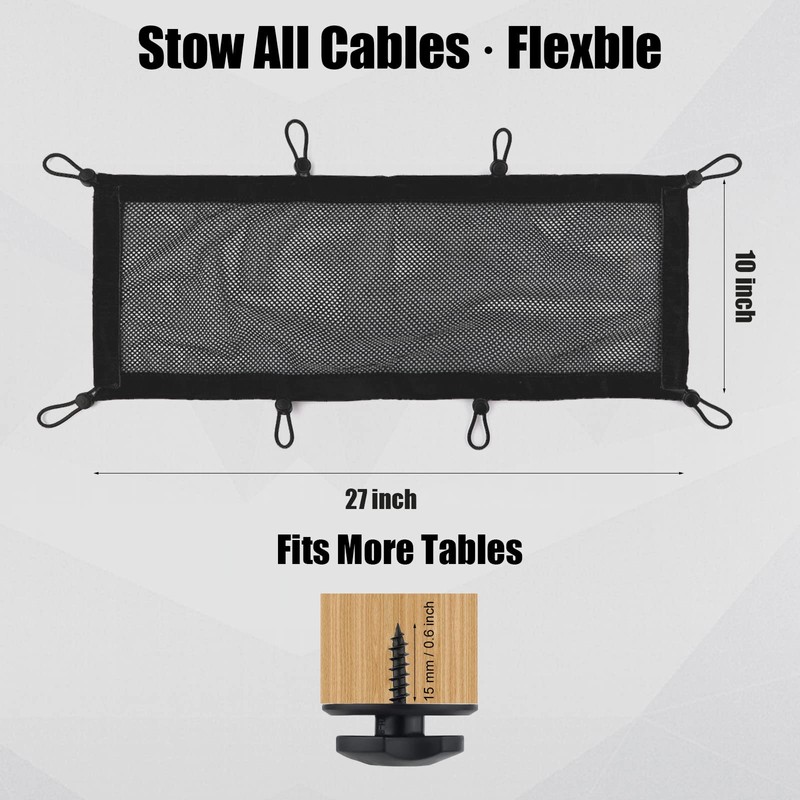 Cable Management Mesh Net Under Desk 26x10inch, Wire Mesh Cable