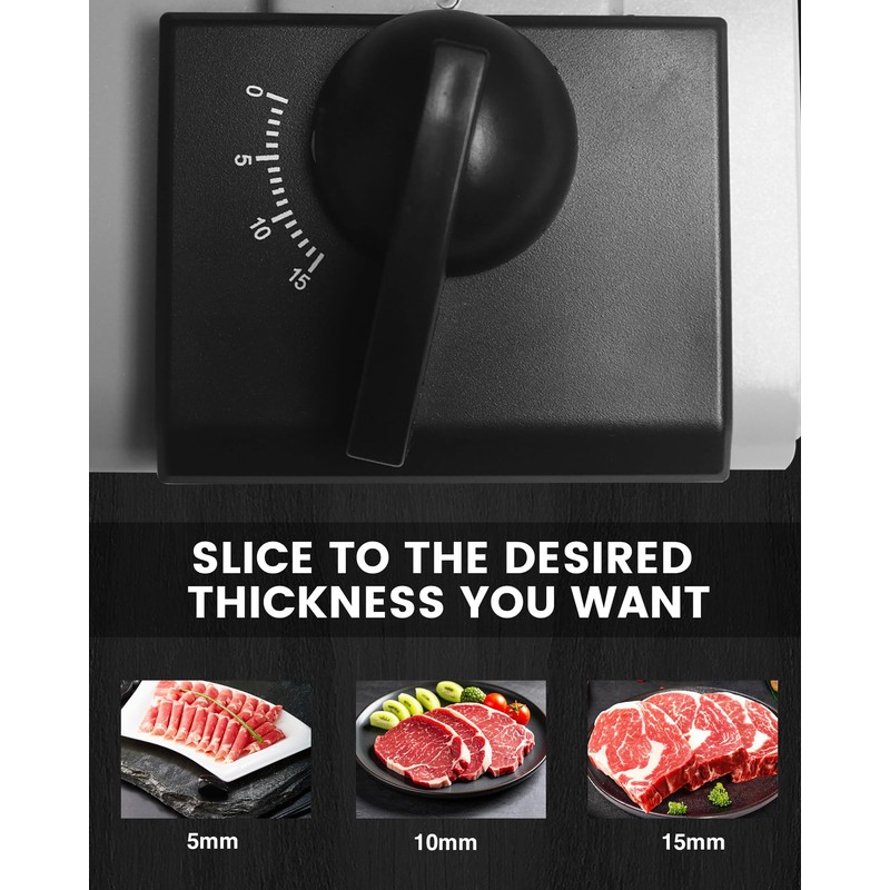 Pterying Meat Slicer Machine for Home - 200W Electric Food