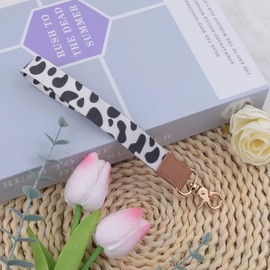 Cow Print Lanyard for Men Women Phone Holder Keychain Wristlet for Male Female Car Keys Wallet Lanyard Strap for Teen Girls Boys Lanyards for ID Badges for Men Women Wrist Lanyard for Him Her